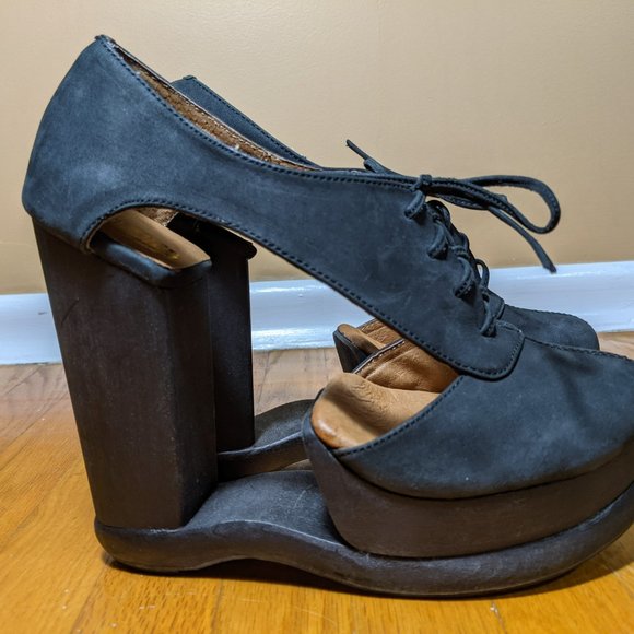 Jeffrey Campbell shankless Benched Woodies High heel size 7 - Picture 5 of 16